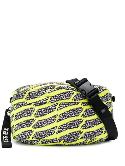 Shop Diesel Oversized Printed Belt Bag In Yellow