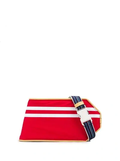 Shop Marni Striped Belt Bag In Red