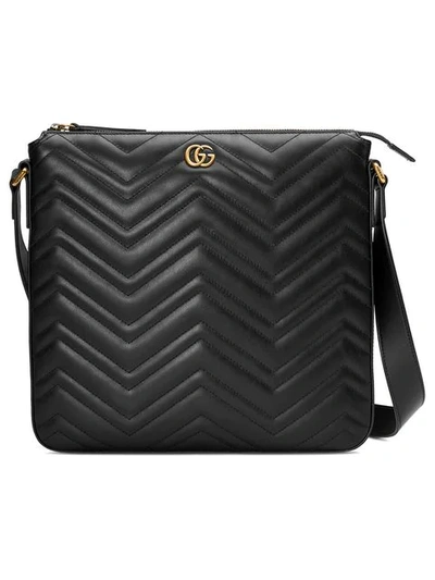 Shop Gucci Gg Marmont Messenger Bag In Black