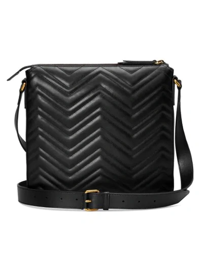 Shop Gucci Gg Marmont Messenger Bag In Black