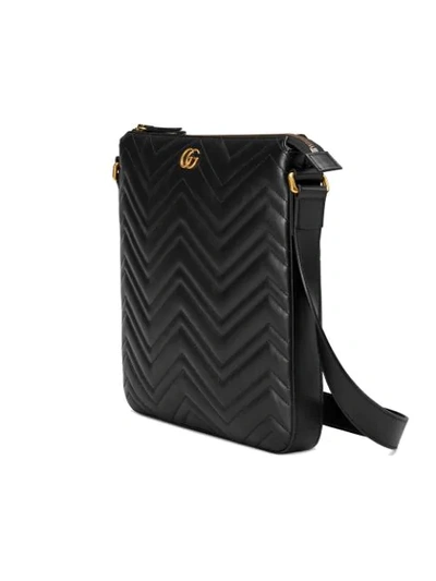 Shop Gucci Gg Marmont Messenger Bag In Black