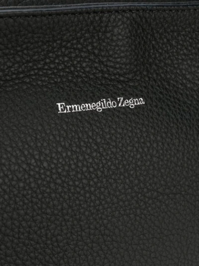 Shop Ermenegildo Zegna Grained Crossbody Bag In Blue