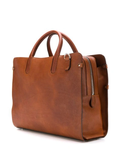 Shop Brunello Cucinelli Structured Tote Bag In Brown