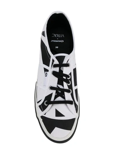 SUPERGA TWO TONE LACE-UP SNEAKERS - 白色