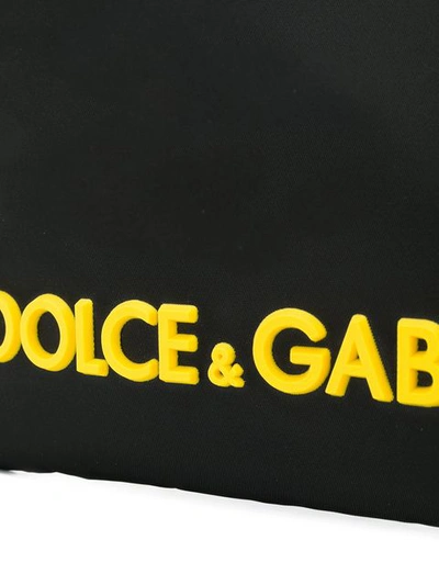 Shop Dolce & Gabbana Logo Patch Clutch In Black