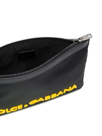 Shop Dolce & Gabbana Logo Patch Clutch In Black