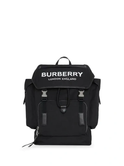 Shop Burberry Medium Logo Detail Backpack In Black