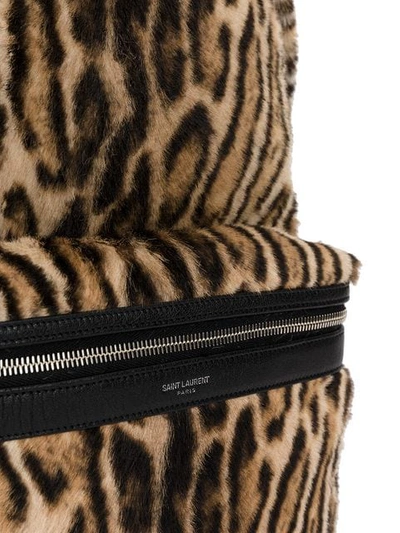 Shop Saint Laurent Fur Leopard Backpack In 2094 Manto Nat/ne/ne/ne