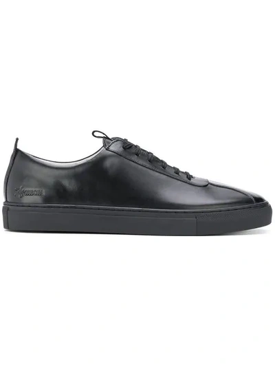 Shop Grenson Oxford Low Top Sneakers In Black