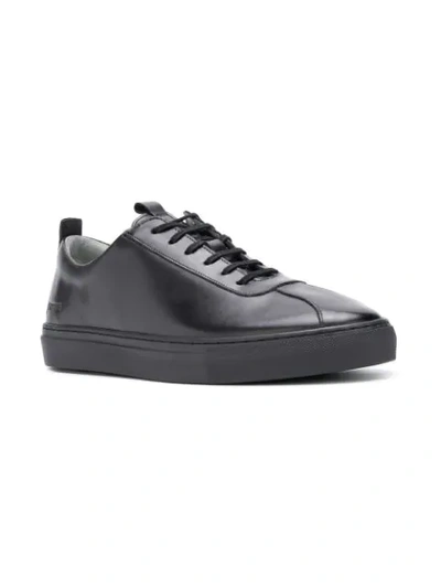 Shop Grenson Oxford Low Top Sneakers In Black