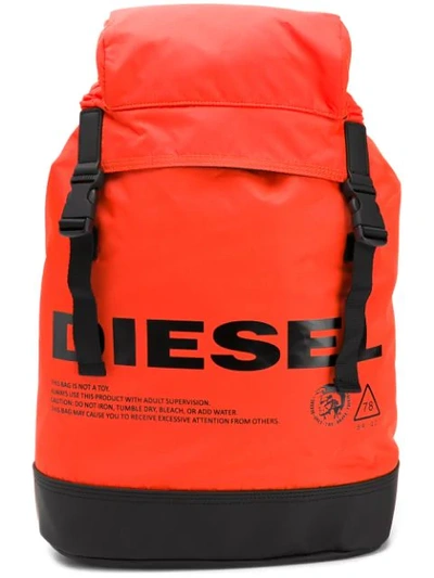 Shop Diesel Rucksack Mit Logo In Orange