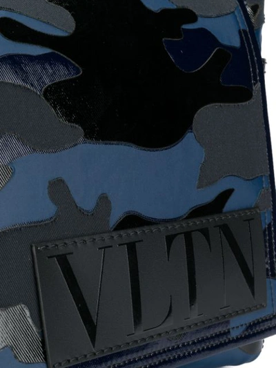 Shop Valentino Garavani Vltn Camouflage Shoulder Bag In Blue