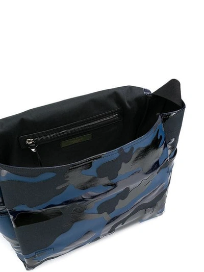 Shop Valentino Garavani Vltn Camouflage Shoulder Bag In Blue
