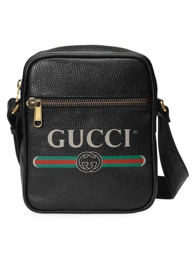 Shop Gucci Print Messenger Bag In Black