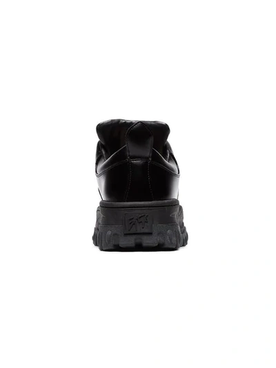 Shop Eytys Black Angel Lift Leather Platform Sneakers In 002 Black