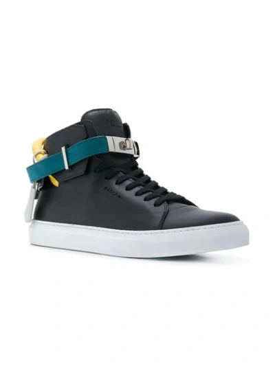 Shop Buscemi Straped Hi-top Sneakers In Black