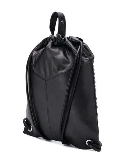 Shop Jimmy Choo Marlon Drawstring Backpack In Black