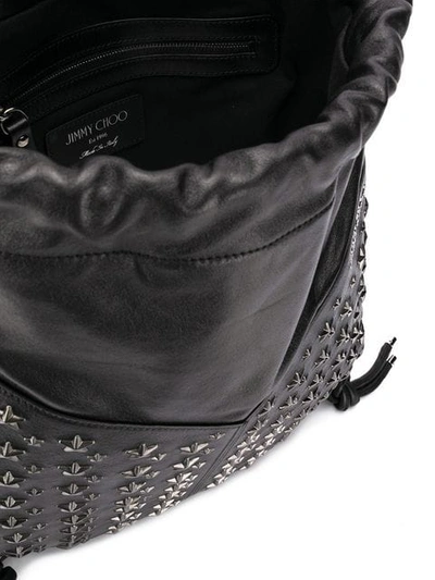 Shop Jimmy Choo Marlon Drawstring Backpack In Black