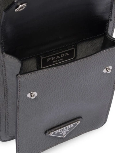 Shop Prada Harness Crossbody Bag In Grey
