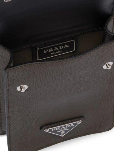 Shop Prada Saffiano Leather Crossbody Bag In Green