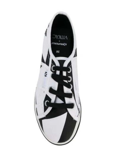 Shop Superga X Vitkac Two Tone Lace-up Sneakers In White