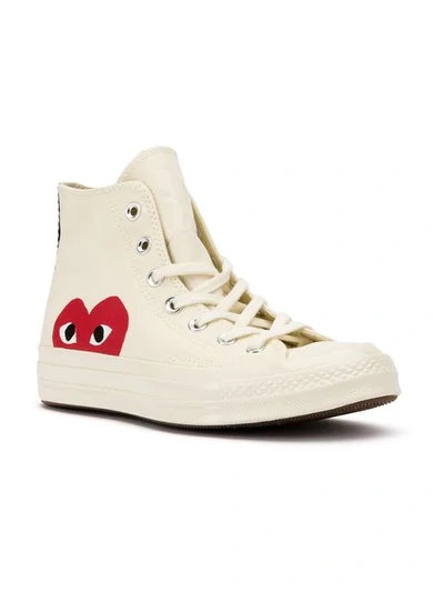 Shop Comme Des Garçons Play X Converse Side Logo Sneakers In Neutrals