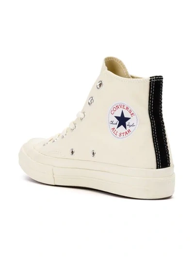 Shop Comme Des Garçons Play X Converse Side Logo Sneakers In Neutrals