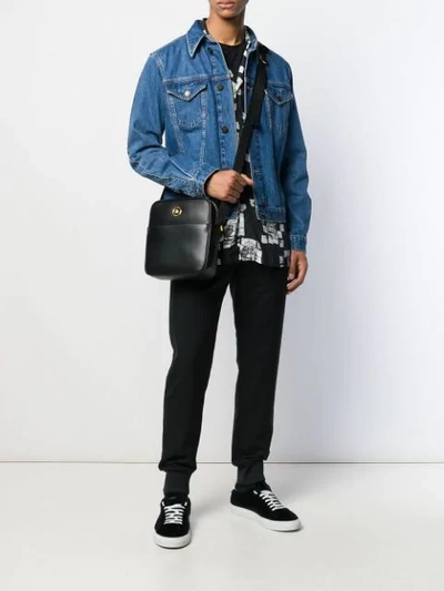 Shop Versace Icon Messenger Bag In Black