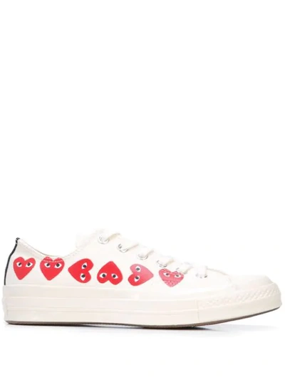 Des Garçons Play Off-white Converse Edition Multiple Hearts Chuck 70 Sneakers In Cream | ModeSens