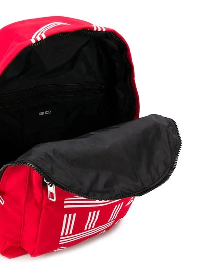 Shop Kenzo Logo Print Backpack In Red