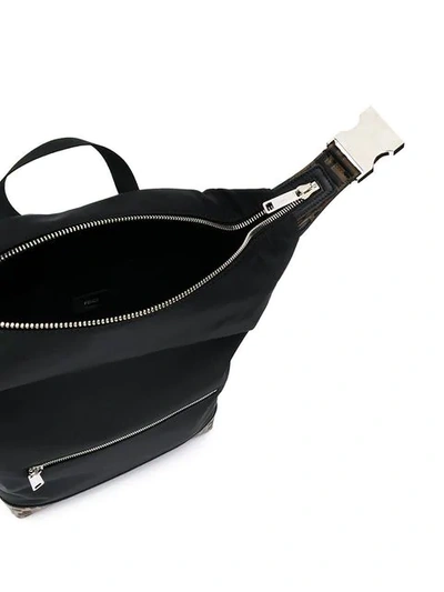 Shop Fendi Ff-motif Zipped Backpack In Black