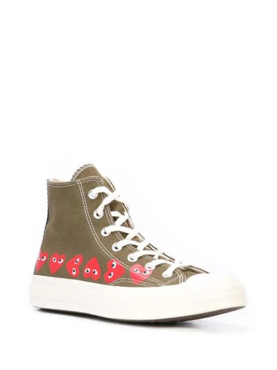 Shop Comme Des Garçons Play X Converse Chuck Taylor Multi Heart 1970s Hi-top Sneakers In Green