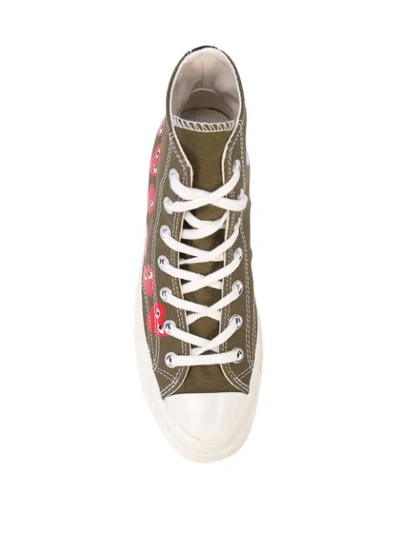 Shop Comme Des Garçons Play X Converse Chuck Taylor Multi Heart 1970s Hi-top Sneakers In Green