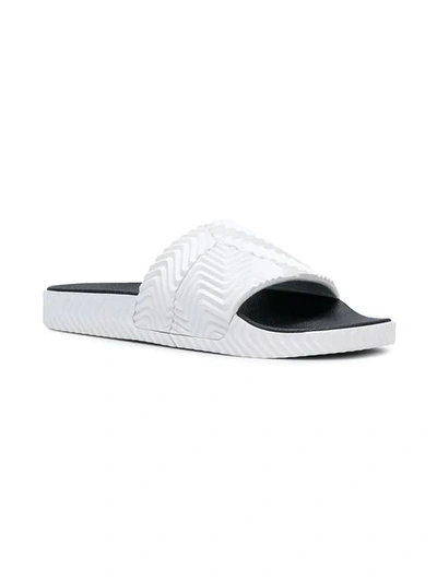 Shop Adidas Originals By Alexander Wang Adilette Slides In White