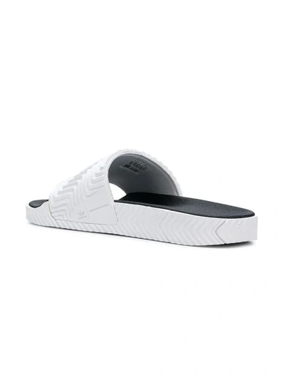 Shop Adidas Originals By Alexander Wang Adilette Slides In White