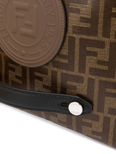 Shop Fendi Ff Messenger Bag In Brown