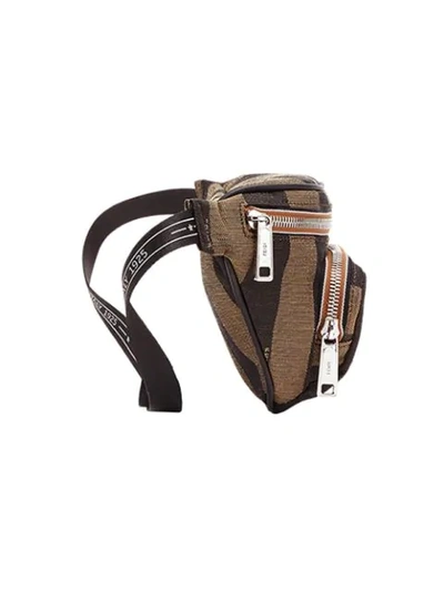 Shop Fendi Striped Belt Bag In Brown