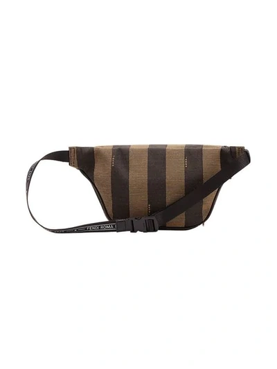 Shop Fendi Striped Belt Bag In Brown