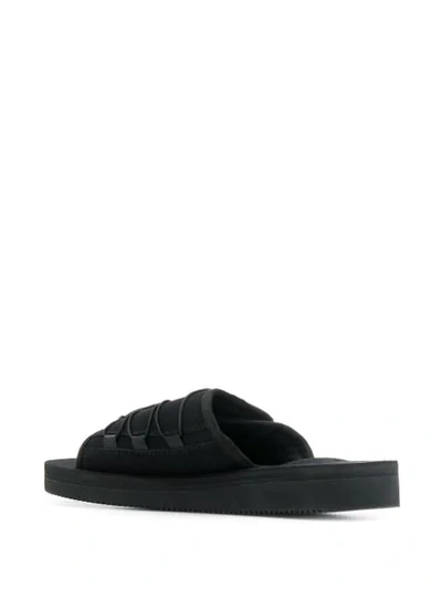 Shop Suicoke Strap Detail Slides In Black