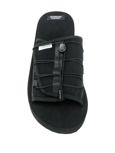 Shop Suicoke Strap Detail Slides In Black