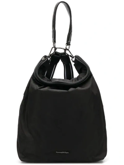 Shop Ermenegildo Zegna Logo Plaque Backpack In Black