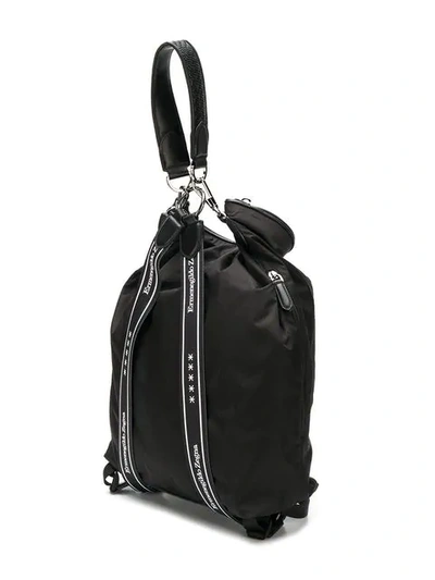 Shop Ermenegildo Zegna Logo Plaque Backpack In Black