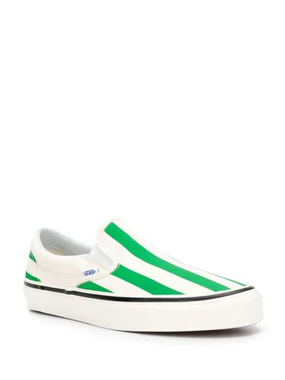 Shop Vans Striped Sneakers In White/green
