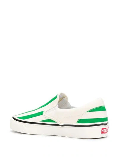 Shop Vans Striped Sneakers In White/green