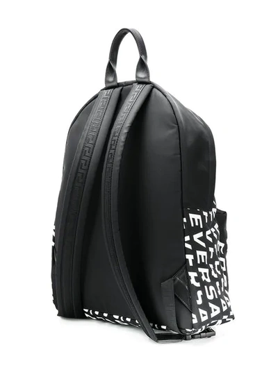 Shop Versace Logo Backpack In Black