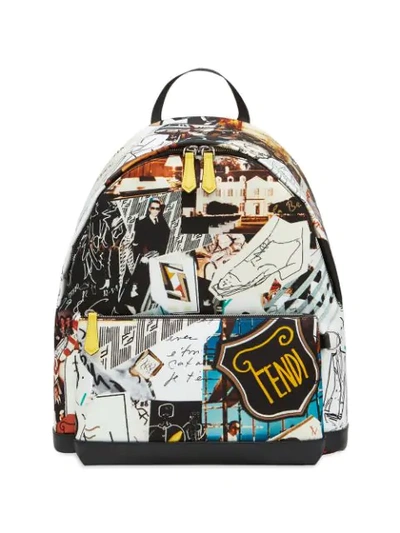 Shop Fendi Karl Kollage Backpack In Multicolour