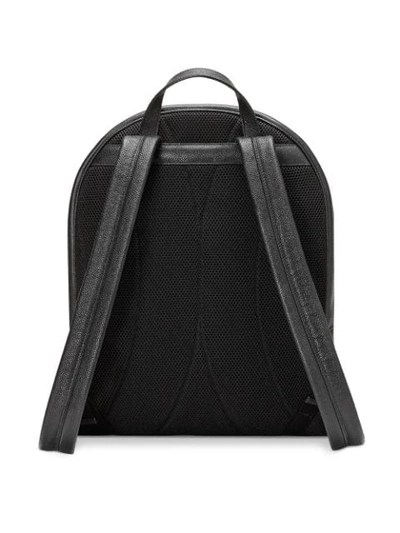 Shop Gucci Print Leather Backpack In Black