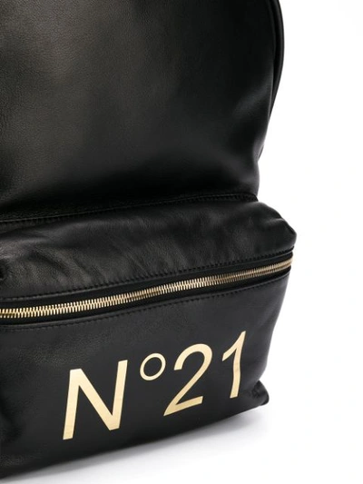 Shop N°21 Centre Logo Backpack In Black