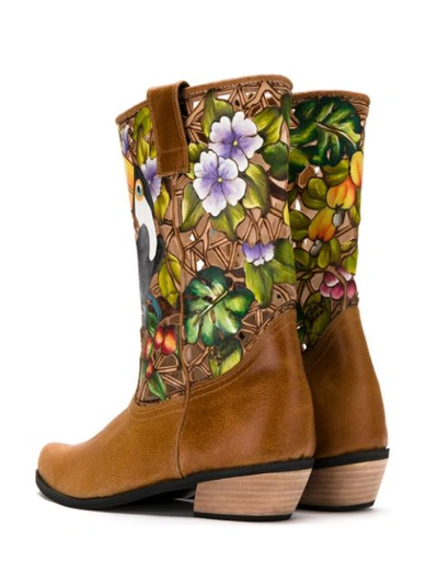 Shop Amapô Araras Leather Boots - Brown