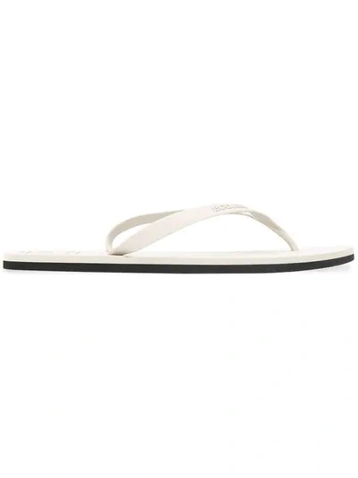 Shop Ecoalf Logo Flip Flops In Grey